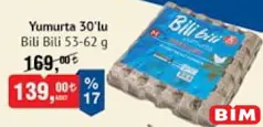 BİLİ BİLİ YUMURTA 30'LU 53-62 G fiyat ve kampanya bilgisi